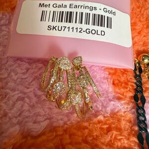 Gold and Silver Crystal Earrings